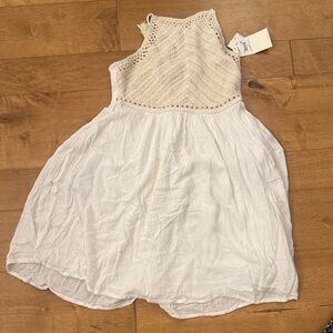 Cream Crochet Bodice White Skirt Summer Dress